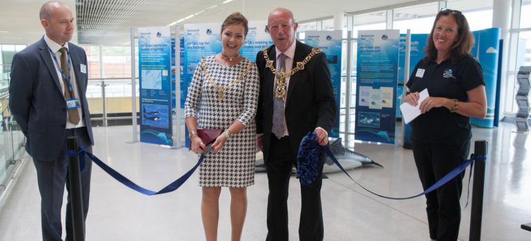 Opening the Orcawatch display at Portsmouth International Port