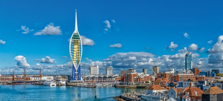 Emirates Spinnaker Tower with Warrior & Gunwharf Quays