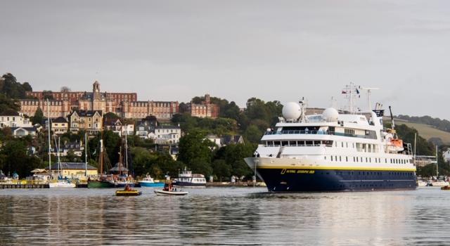 Town mooring and Britannia Royal Naval College, Dartmouth