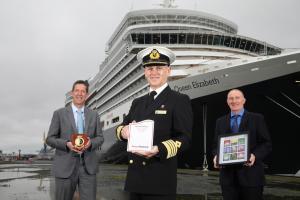 Queen Elizabeth became the 1,000th cruise ship to call at Belfast on Thursday 10th October as part of the Cruise Belfast partnership between Belfast Harbour and Visit Belfast (October 2021)