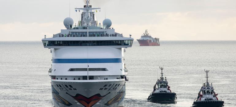 AidaAura, the first cruise ship to dock at Aberdeen's South Harbour.
Credit: Derek Ironside/Newsline Media 