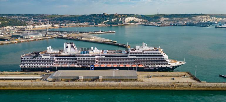 Holland America Line celebrates new 2025 Dover homeport with inaugural visit from Nieuw Statendam - Cruise Britain (Image at LateCruiseNews.com - September 2023)